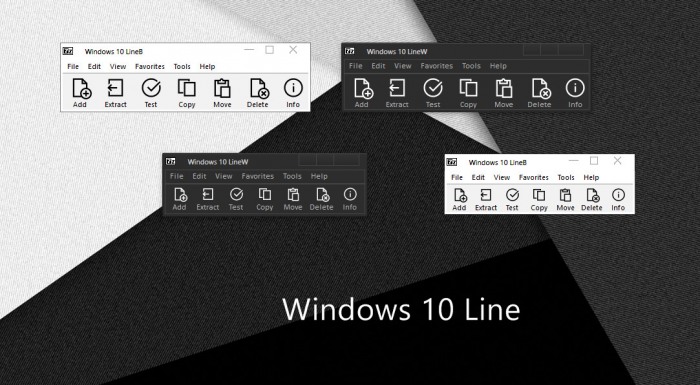 Windows 10 Line — стильная каркасная тема для 7-Zip