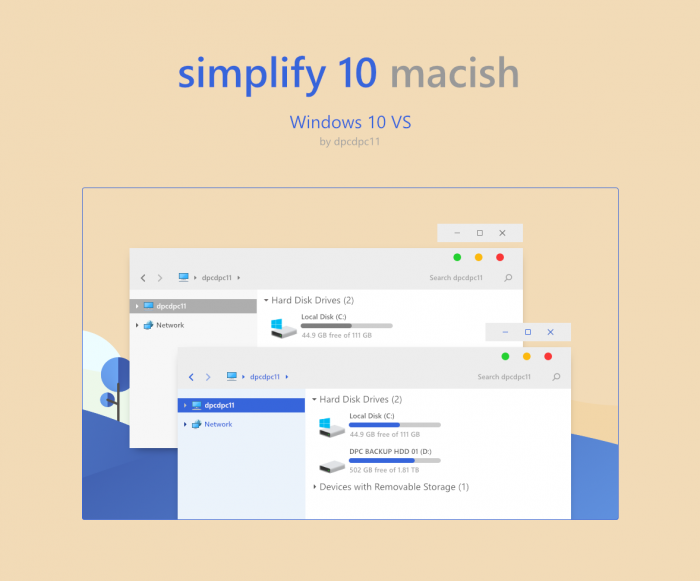 Simplify 10 Macish — простая, лёгкая тема в духе macOS