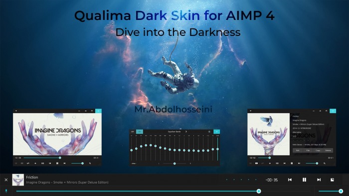 Qualima Dark Skin — тёмная обложка в духе Windows 10