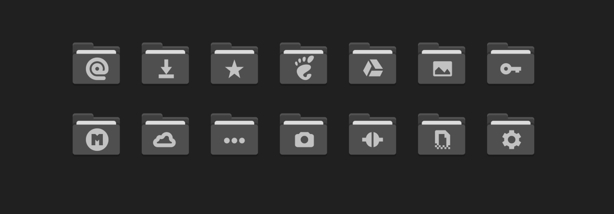 Dark Folder Icon — тёмные иконки папок в материальном стиле