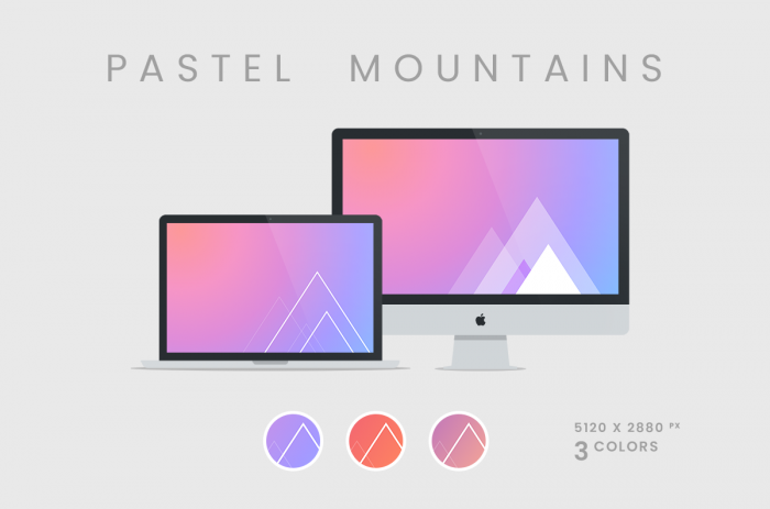 Pastel Mountains — минималистичные обои для смартофнов и ПК