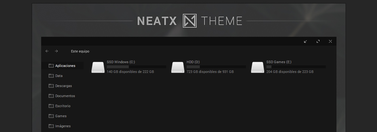 NeatX — лаконичная тёмная тема
