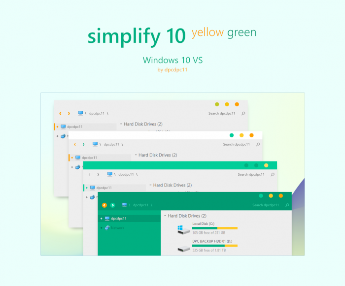 Simplify 10 Yellow Green — лёгкая цветная тема