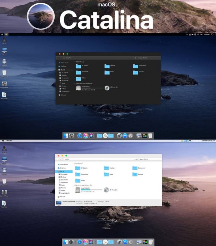 macOS Catalina — тема в стиле новейшей системы для маков